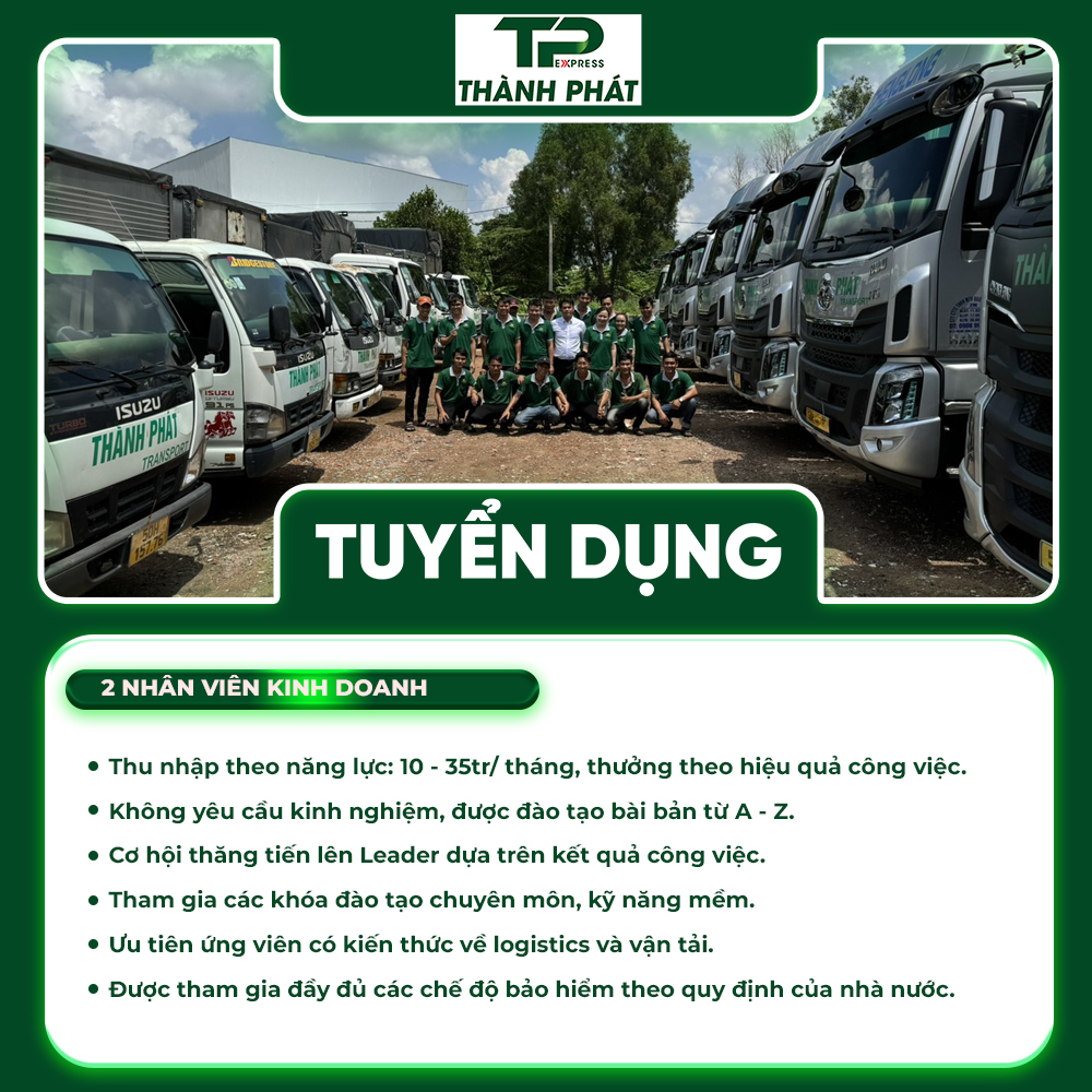tuyển dụng nhân viên kinh doanh thành phát